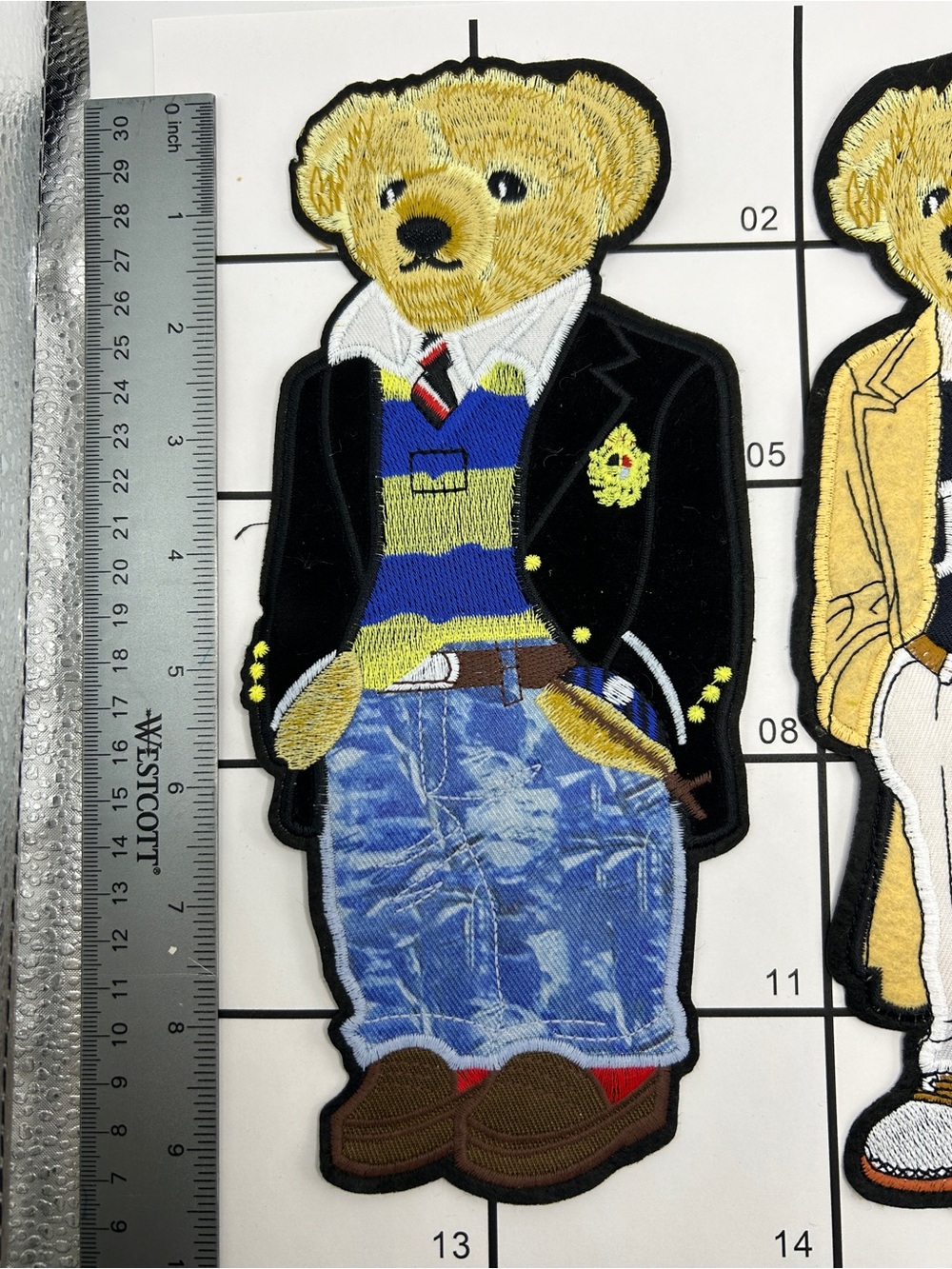 Ralph Lauren  Bear Patch Sweater Collage - Navy, Green, Black, Tan Sew on - Picture 2 of 5